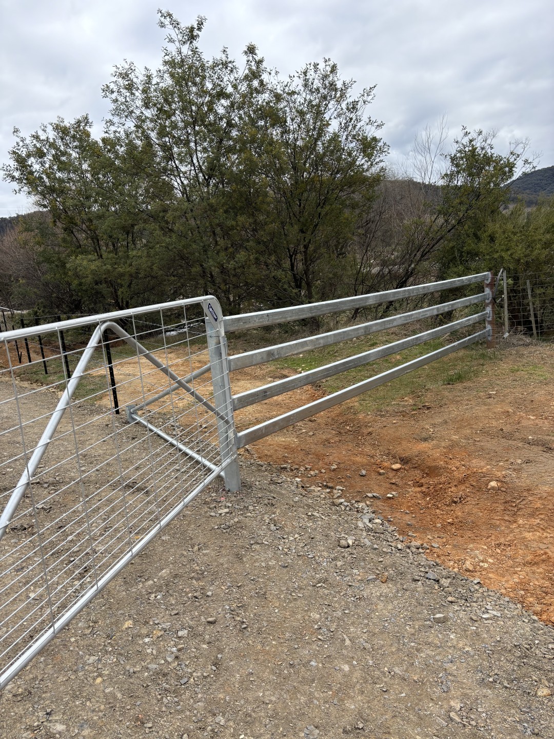 Completed welded and fabricated fence installation