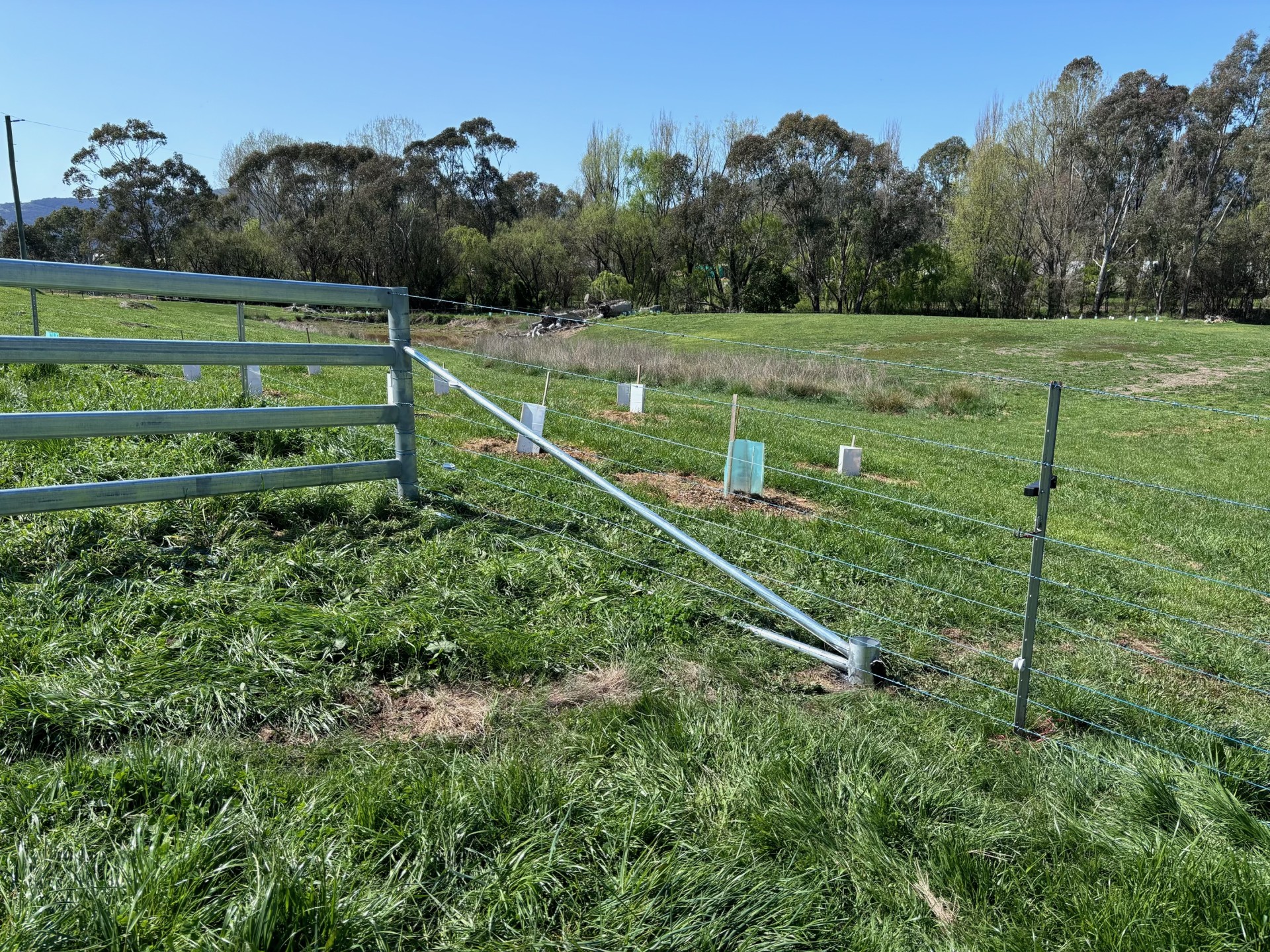 Agricultural land undergoing fencing installation